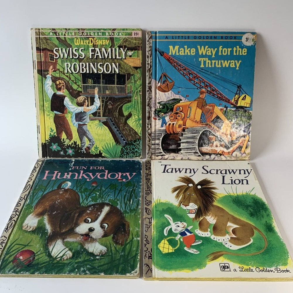 Little Golden Books Lot of 4 Vintage 1st “A” & Early Editions Hunkydory Robinson